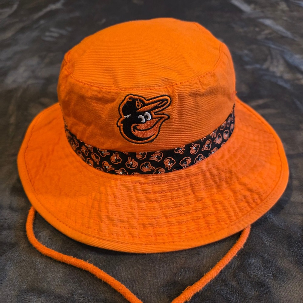 Baltimore Orioles Miller Lite Bucket Hat Orange MLB Stadium Giveaway Cotton